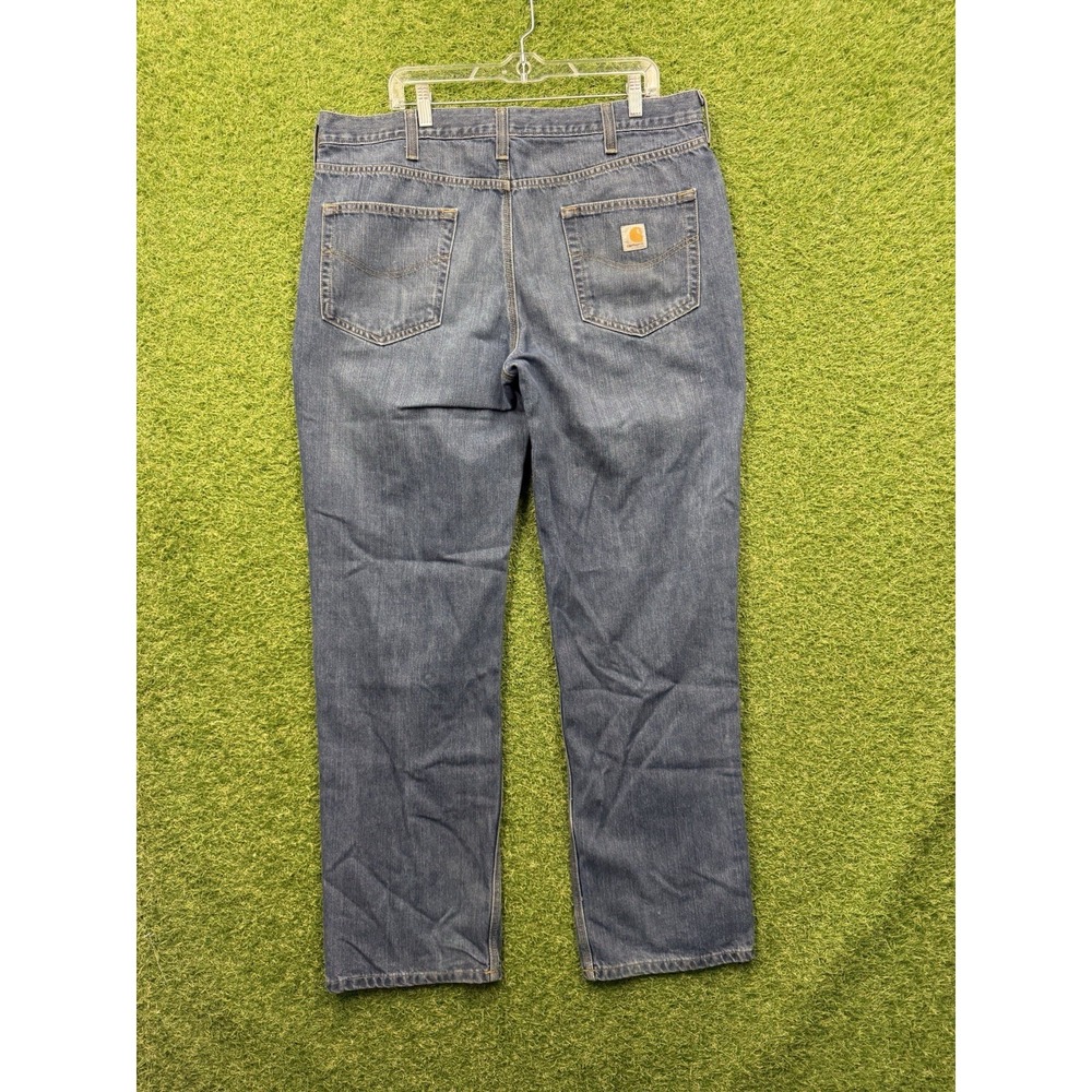 Carhartt Jeans Mens 38x34 Blue Holter Relaxed Fit Straight Workwear 101483-968